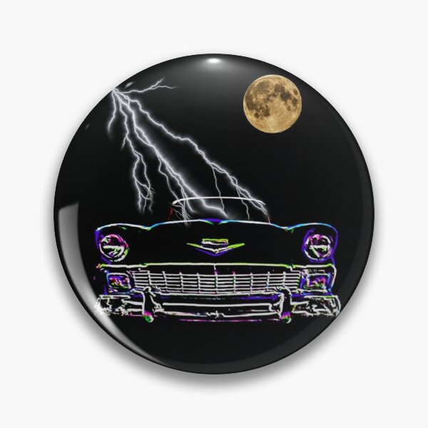 Item preview, 1956 Chevy Driving In A Lightning Storm Full Moon designed and sold by MuscleCarTs.