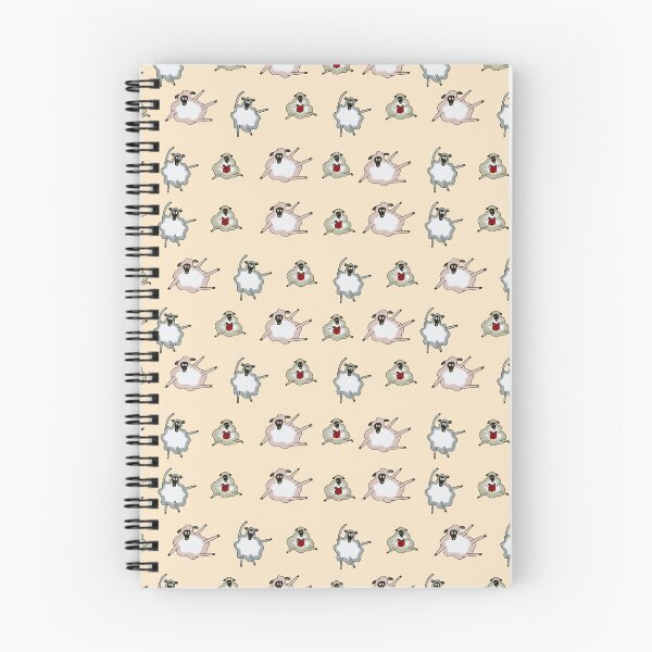 Item preview, cute white lamb on beige background pattern designed and sold by SychEvaartist.