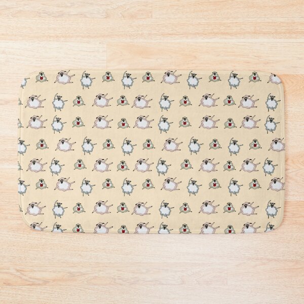 Item preview, cute white lamb on beige background pattern designed and sold by SychEvaartist.