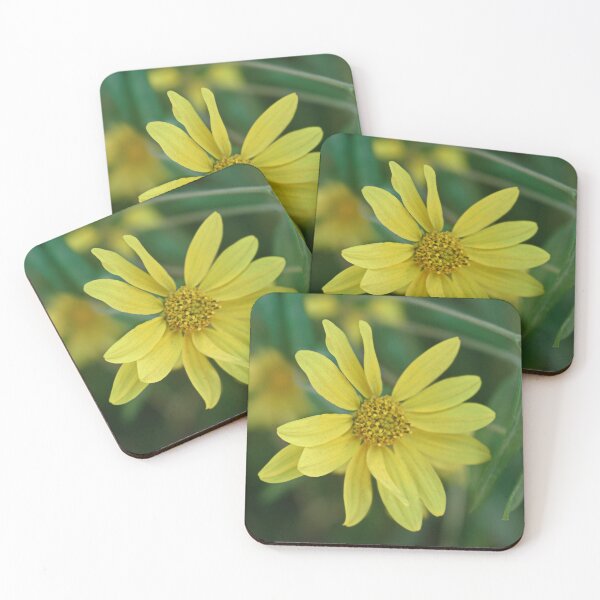 Item preview, Yellow wild forest daisy flower with green leaves and stems designed and sold by Ventures1.