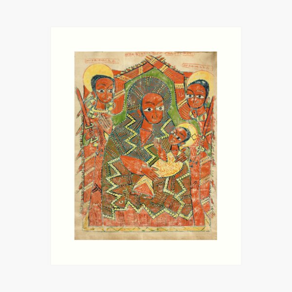 Item preview, Ethiopian Illuminated Manuscript c. 1505 designed and sold by Vintage Wall Art.