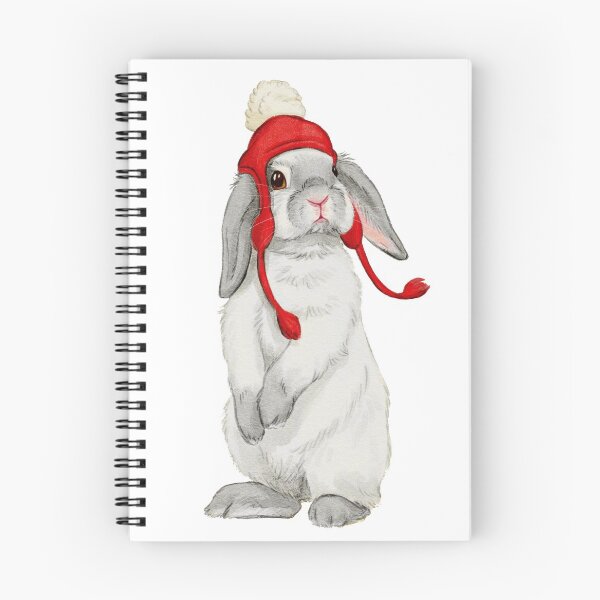 Item preview, Winter bunny with red booble hat designed and sold by Firlefanzzz.