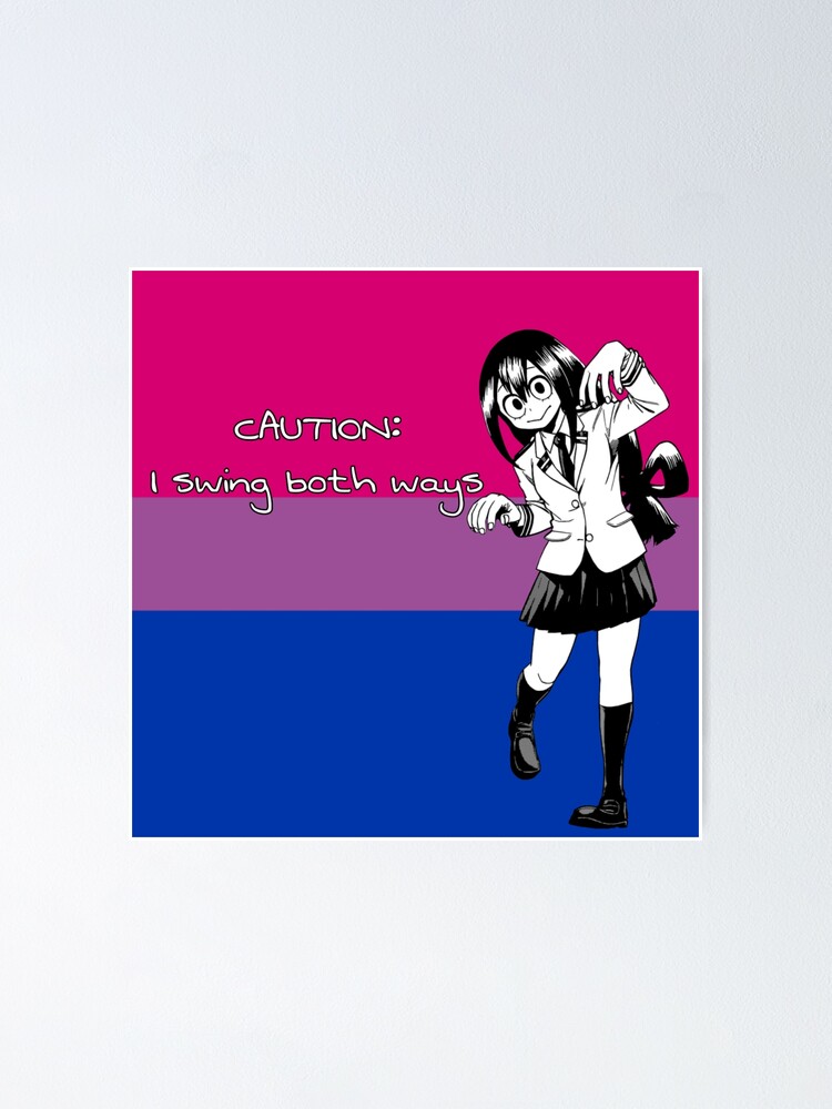 My Hero Academia Tsuyu Asui Bisexual Pride Flag Poster For Sale By Queerwriter Redbubble 