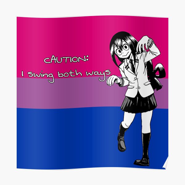 My Hero Academia Tsuyu Asui Bisexual Pride Flag Poster For Sale By Queerwriter Redbubble 