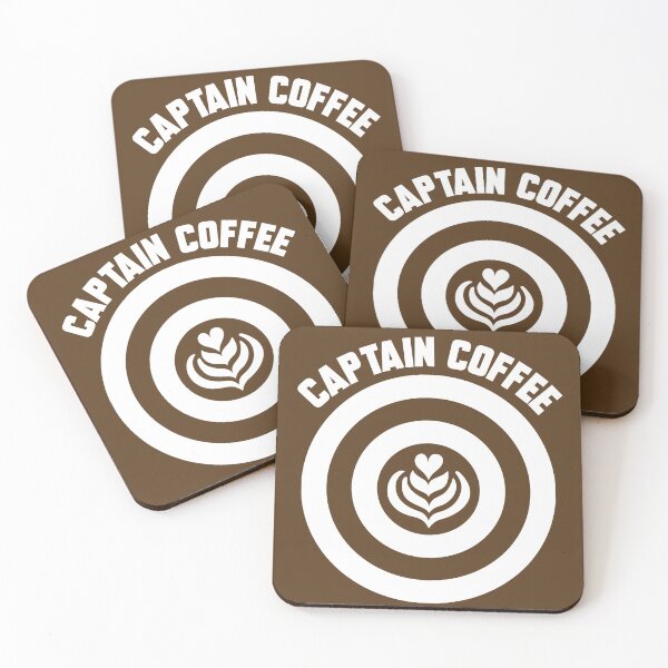 Item preview, Captain Coffee logo white + text designed and sold by Dkrode.