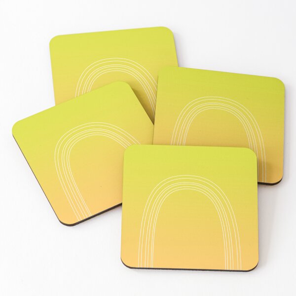 Item preview, Chartreuse & Yellow Minimalist Arches - Minimal Rainbow Simple White Lines designed and sold by ImageNugget.