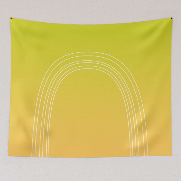 Item preview, Chartreuse & Yellow Minimalist Arches - Minimal Rainbow Simple White Lines designed and sold by ImageNugget.