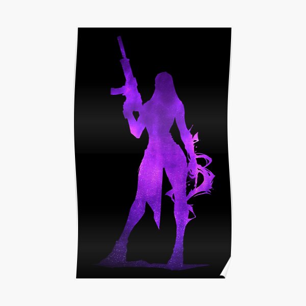 Valorant Reyna Galaxy Silhouette Poster