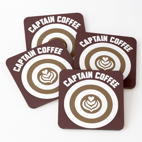 Item preview, Captain Coffee logo white&brown + white text designed and sold by Dkrode.