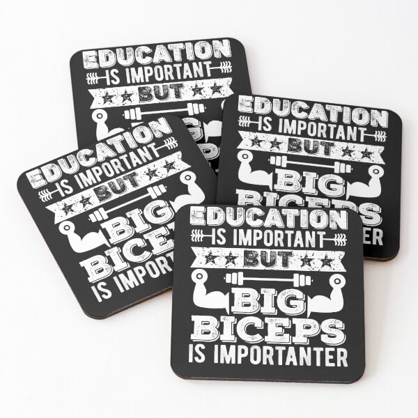 Item preview, Education is important but Big Biceps Is Importanter | Funny Gym Addict Gift | Christmas Holiday Gift designed and sold by Noahlaz.