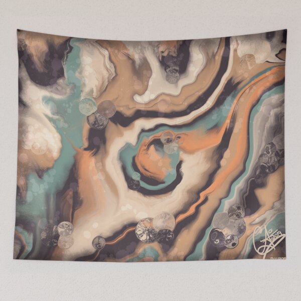 Item preview, Chthonic, digital fluid pour with cells designed and sold by MayGreenAbgrall.