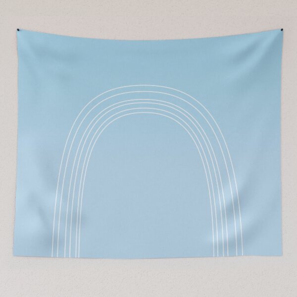 Item preview, Light Blue & White Minimalist Arches - Minimal Rainbow Simple White Lines designed and sold by ImageNugget.