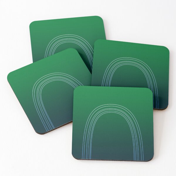 Item preview, Forest Green & Blue Minimalist Arches - Minimal Rainbow Simple White Lines designed and sold by ImageNugget.