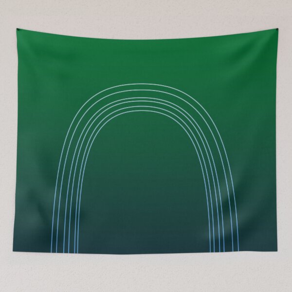 Item preview, Forest Green & Blue Minimalist Arches - Minimal Rainbow Simple White Lines designed and sold by ImageNugget.