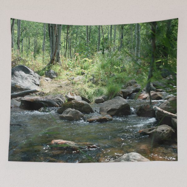 Item preview, Summer river landscape scene with rocks, boulders, trees, plants and water  designed and sold by Ventures1.