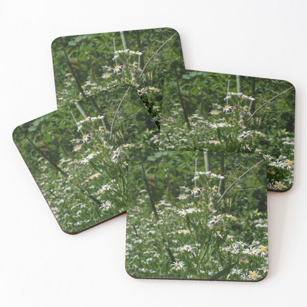 Item preview,  White and yellow wild forest daisy flowers with trees, plants and green grass designed and sold by Ventures1.