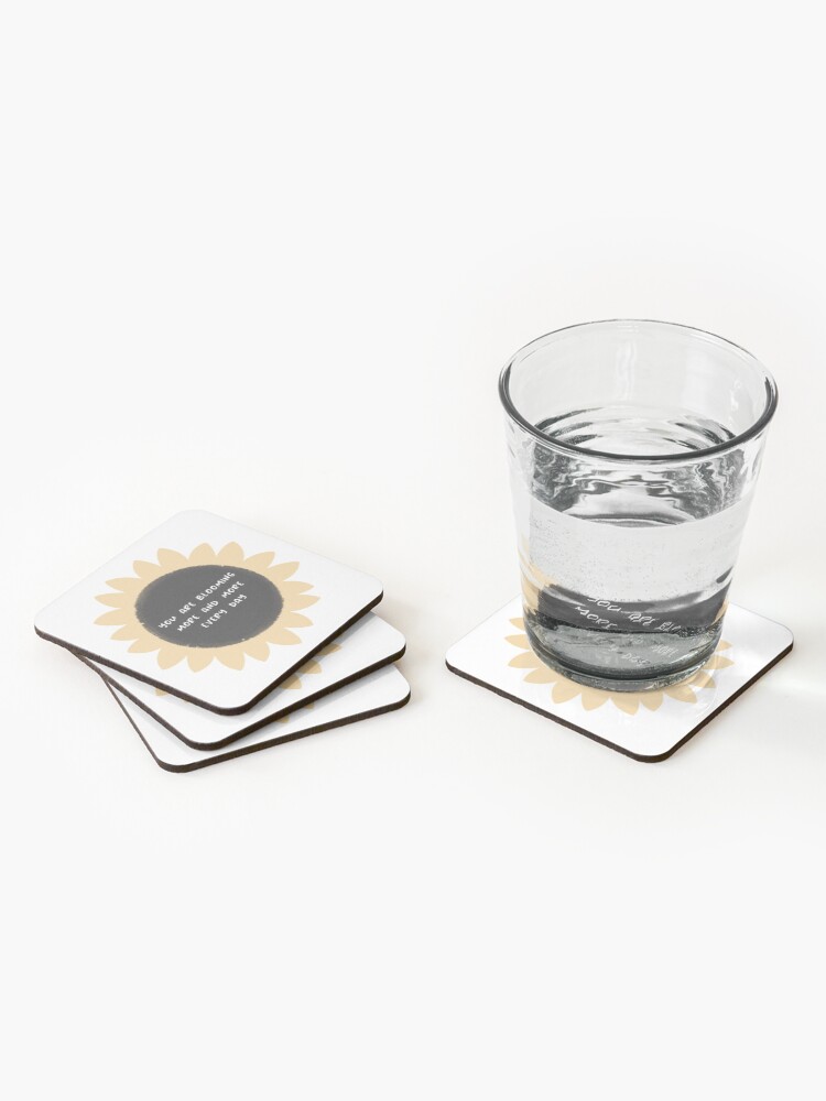 Alternate view of You are blooming more and more every day Coasters (Set of 4)