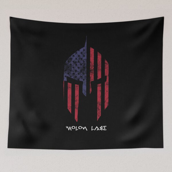 Artikelvorschau, Amerikanischer Spartanischer Helm USA Flagge Spartan Patriotischer Krieger von Sparta entworfen und verkauft von crouchingpixel.
