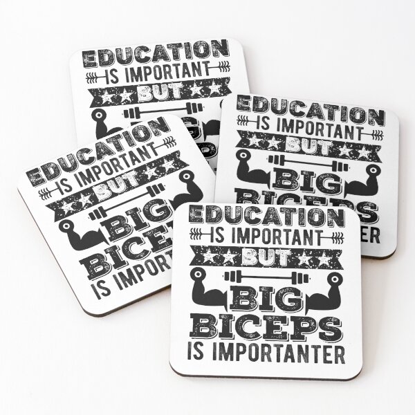 Item preview, Education is important but Big Biceps Is Importanter | Funny Gym Addict Gift | Christmas Holiday Gift designed and sold by Noahlaz.