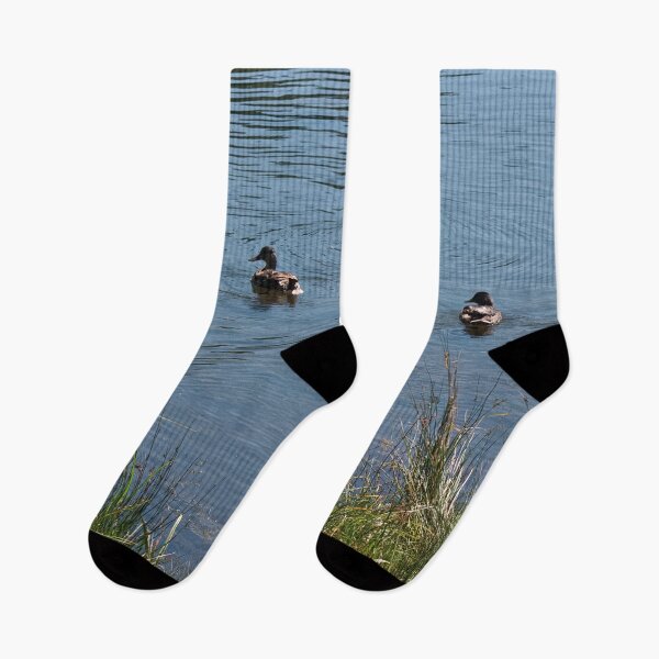 Item preview, Summer mountain river scene with trees, grass, plants, blue water, ducks designed and sold by Ventures1.