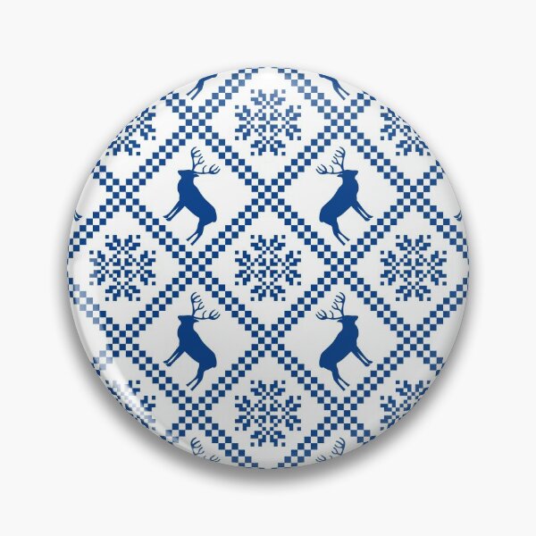 Artikelvorschau, Blaues skandinavisches Musterwinterweihnachten mit Rentier entworfen und verkauft von Digibee.