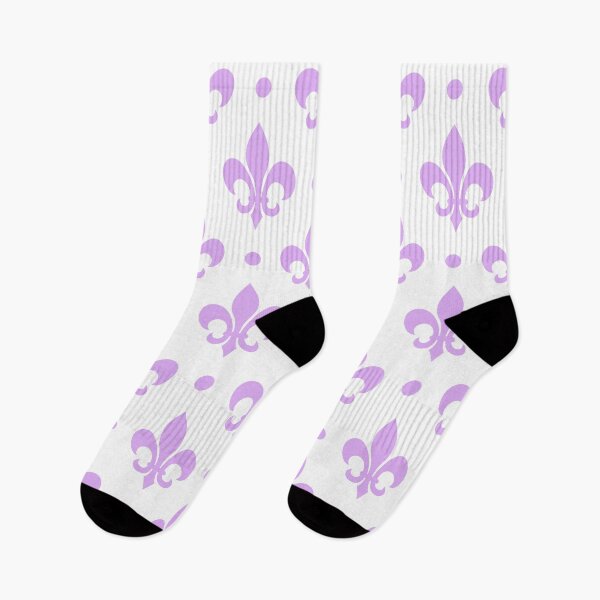 Item preview, Lilac Fleur de Lis on white background designed and sold by ImageNugget.