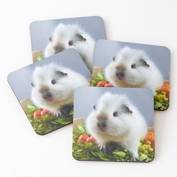Item preview, White fluffy guinea pig fall setting designed and sold by Guineastark.