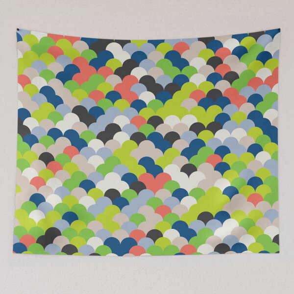 Item preview, Abstract mosaic with circles in random classic blue color palette variation designed and sold by acidmit.