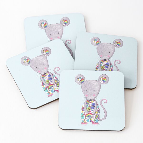 Item preview, Colourful Mouse - Blue Background designed and sold by LouiseFranksArt.