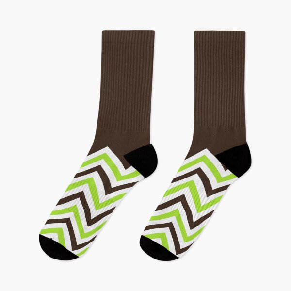 Item preview, Chocolate & Lime Green ZigZag  Chevrons designed and sold by ImageNugget.