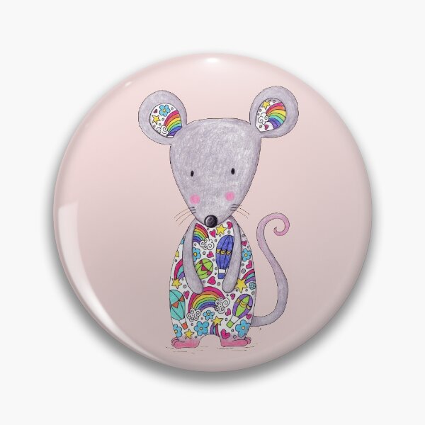Item preview, Colourful Mouse - Pink Background designed and sold by LouiseFranksArt.