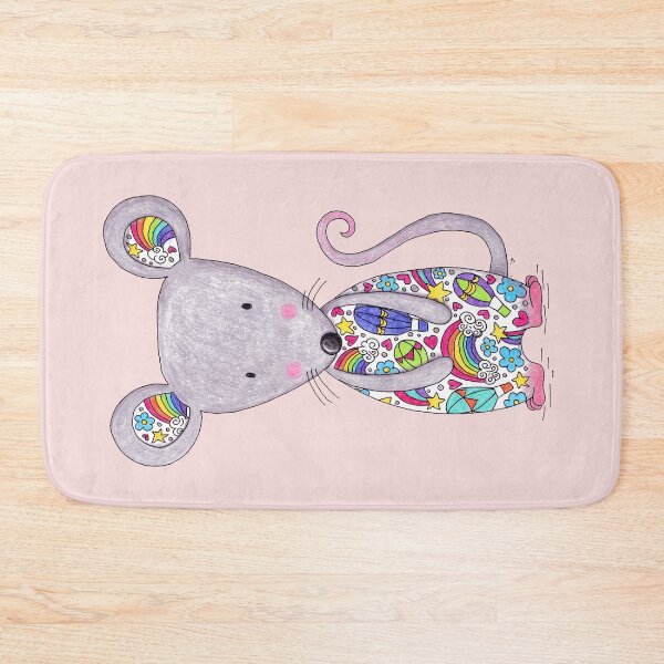 Item preview, Colourful Mouse - Pink Background designed and sold by LouiseFranksArt.
