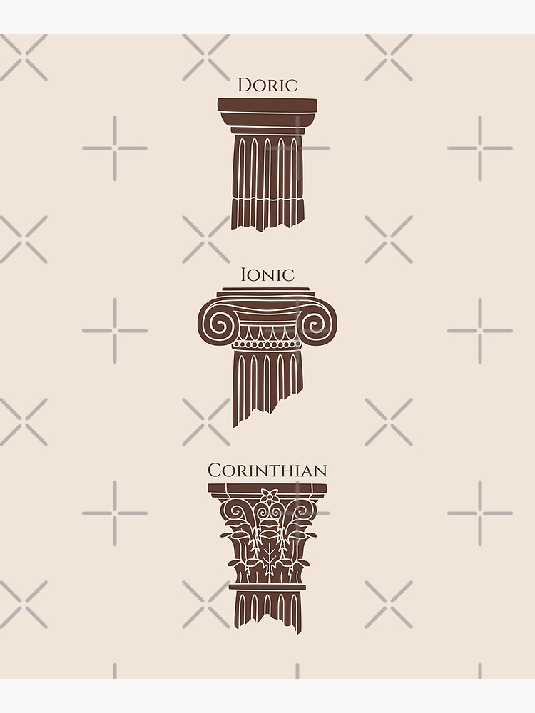 dark academia greek column pattern ver 2 mounted