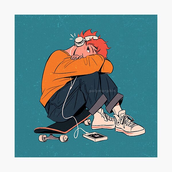 skater hinata resting v2 Photographic Print