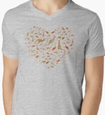 Kangaroo Heart Men's V-Neck T-Shirt