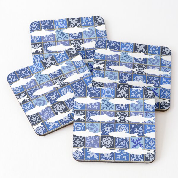 Item preview, Sardines azulejos designed and sold by Peppypatterns.