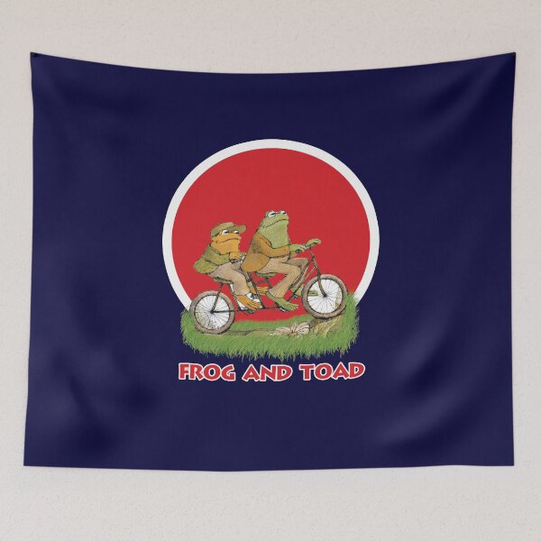 Item preview, frog and toad on the bike in Red Circle designed and sold by FlareCraftStudio.