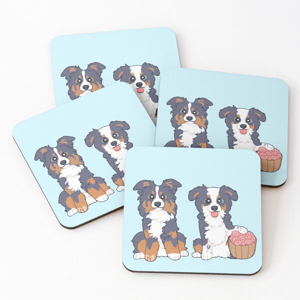 Item preview, Black tri Aussies - Commission for Jessi designed and sold by Ivy Fox Illustration.