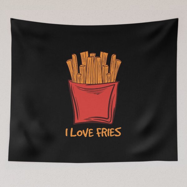 Item preview, I Love French Fries Menu Potato Wedges French Deep Fries Top Heart Snack Menu Fast Food Fry Restaurant Ketchup Fry designed and sold by shirti.