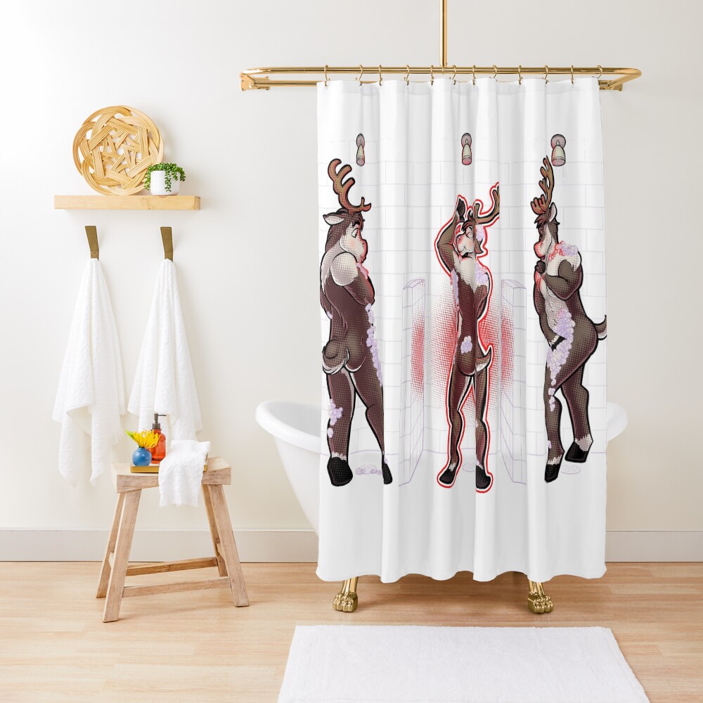 Rudolph's Shiny Shower Shower Curtain