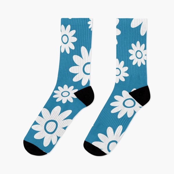Aperçu de l'œuvre Blue Fun daisy style flower pattern créée et vendue par ImageNugget.