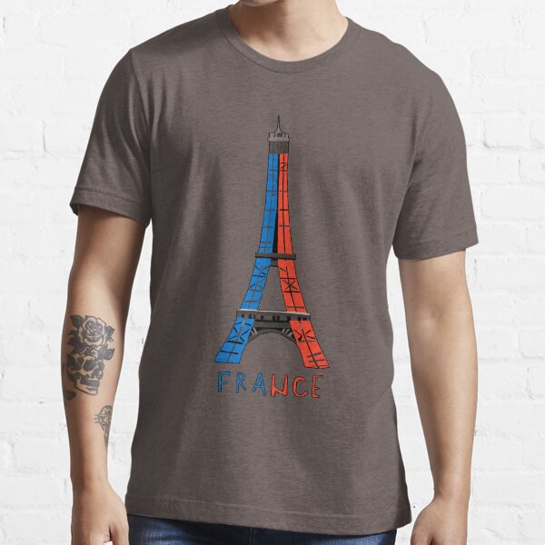 Eiffel Tower sketch with Blue and red details great Essential T-Shirt