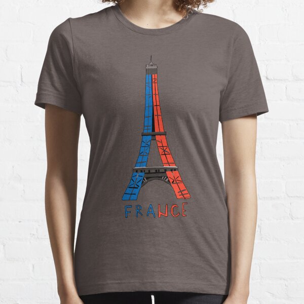 Eiffel Tower sketch with Blue and red details great Essential T-Shirt