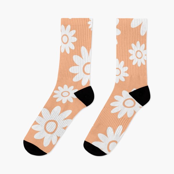 Item preview, Peach Fun daisy style flower pattern designed and sold by ImageNugget.