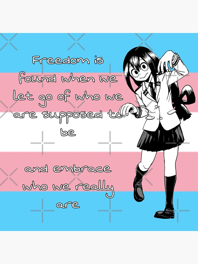 My Hero Academia Tsuyu Asui Transgender Pride Flag Poster By Queerwriter Redbubble