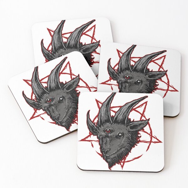 Item preview, Black Baphomet Goat Head over Red Pantagram designed and sold by Ataraxia  Apparel.