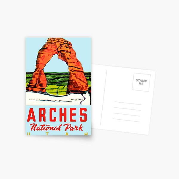 Arches National Park Utah Moab Vintage Travel Decal Postcard