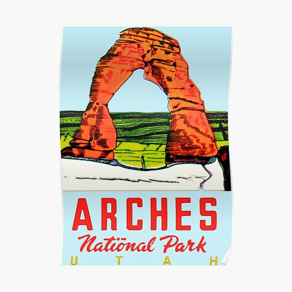 Arches National Park Utah Moab Vintage Travel Decal Poster