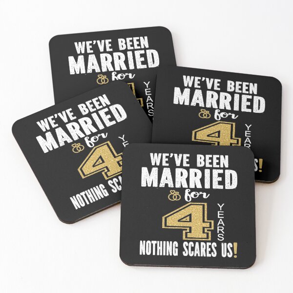 Item preview, We've Been Married For 4 Years Nothing Scares Us Couples graphic designed and sold by Grabitees.