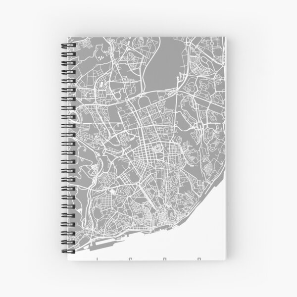 Aperçu de l'œuvre Lisbon map grey créée et vendue par mapsart.